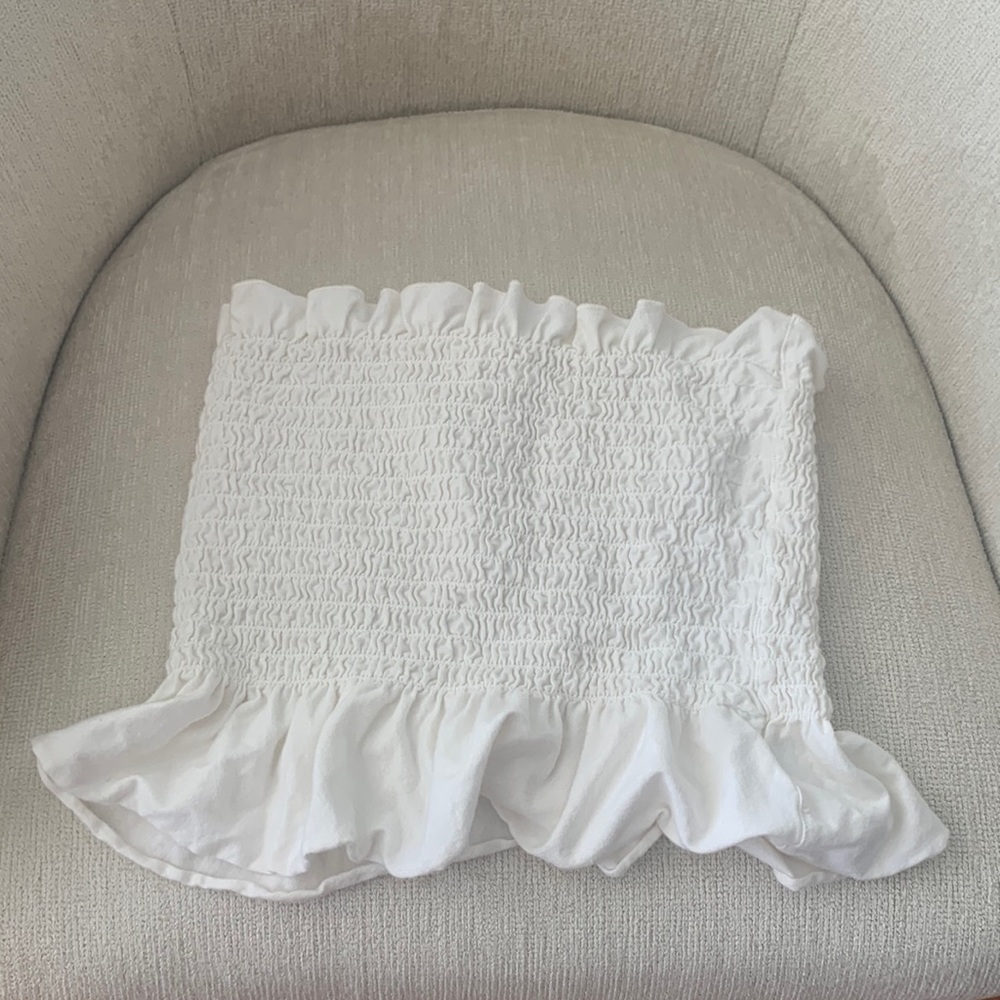 White Scrunchy Tube Top